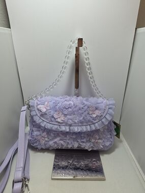 Wicked Glinda Butterfly Lavender Tulle Shoulder Bag With Crossbody Strap NWT